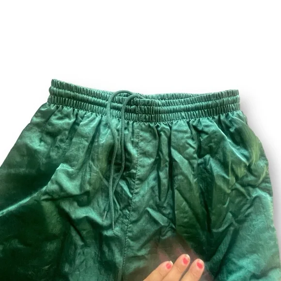 Vintage 90s Emerald Green/Gold Nylon Windbreaker Suit Women's Size Small Sporty - Picture 6 of 16